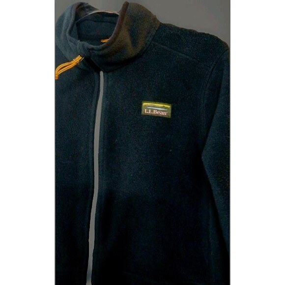 L.L.Bean Women’s Black Fleece Full Zip Jacket Medium Mountain Classic Zip Pocket - Picture 4 of 6